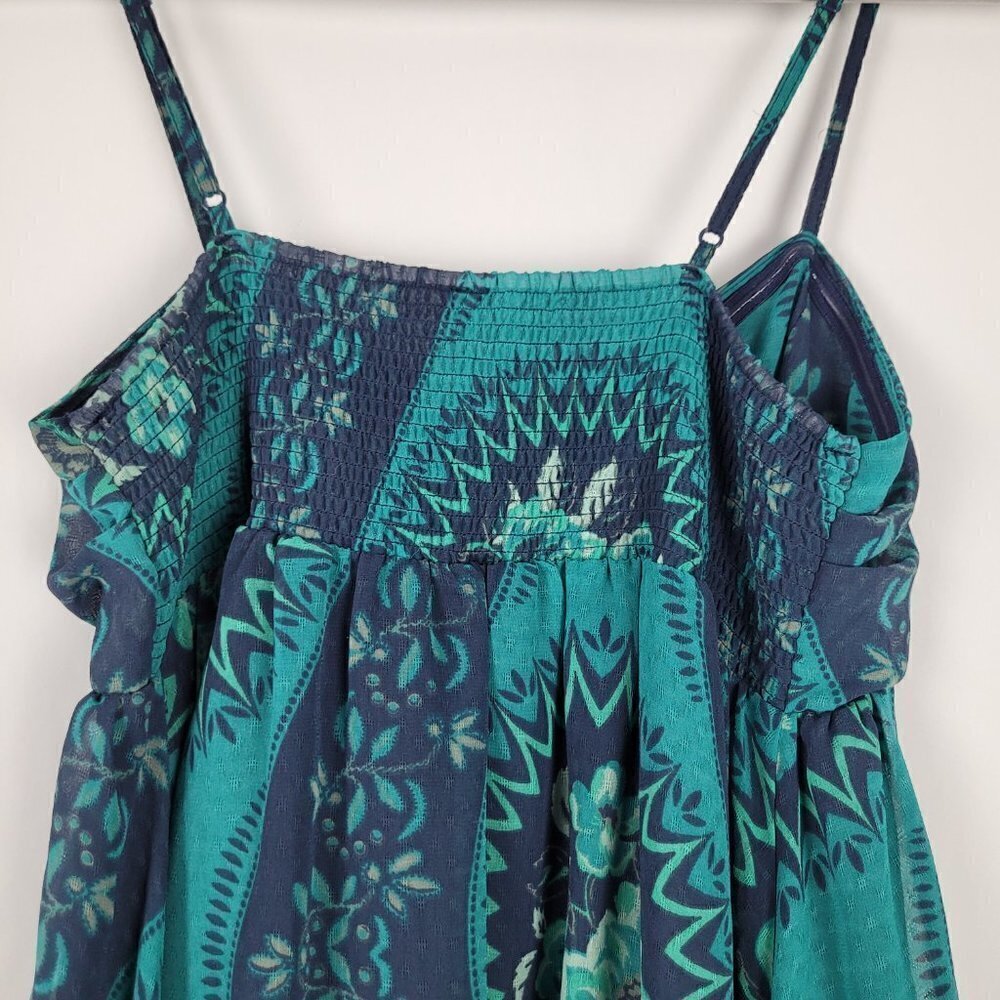 Free People Eternal Spring Twist Mini Baby Doll Dress Navy Blue Combo S - Picture 11 of 13